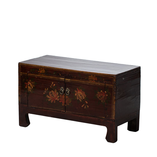 Vintage Chinese Small Dark Red Cabinet with 2 doors
