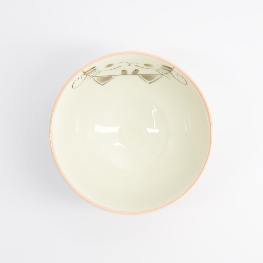 Cat Rice Bowl - White & Pink