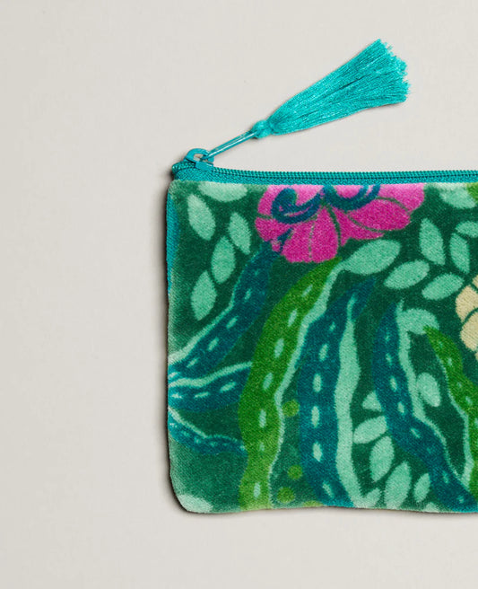 Small Velvet Pouch - Allegria green