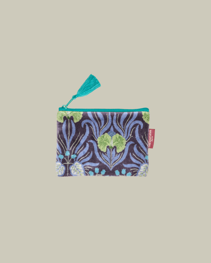Small Velvet Pouch - Muguet Blue
