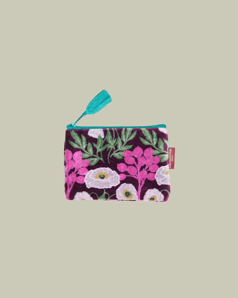 Small Velvet Pouch - Poppy Fig