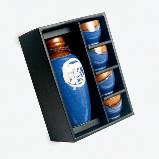 Blue & Amber Sake Gift Set for Four 500ml