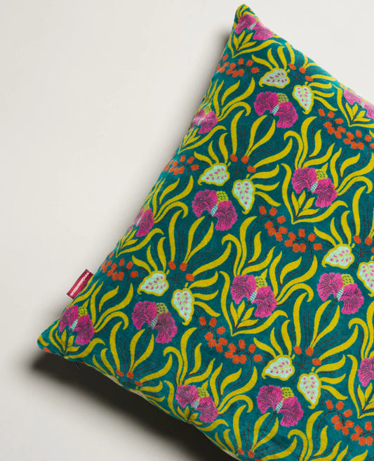 Square Cotton Velvet Cushion- Muguet bayou