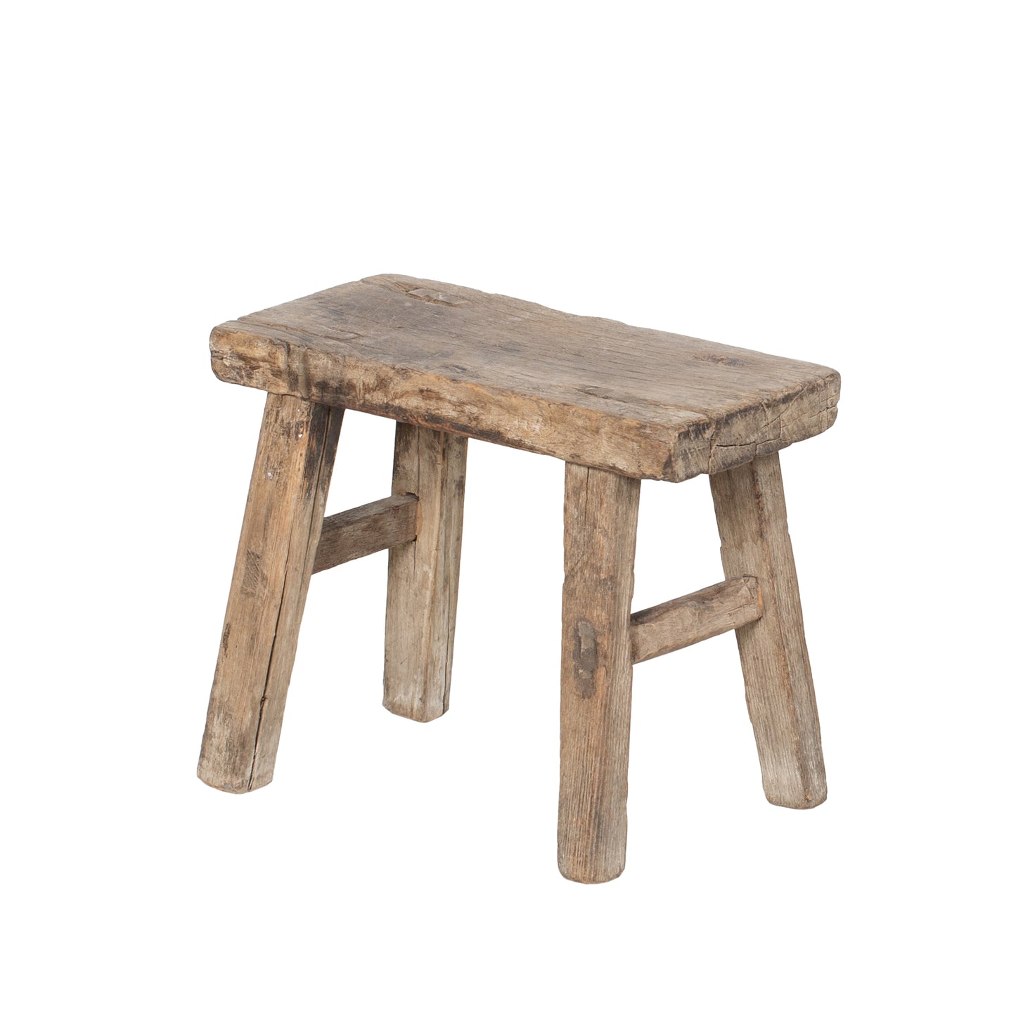 Vintage Chinese Elm Low Stool No.14