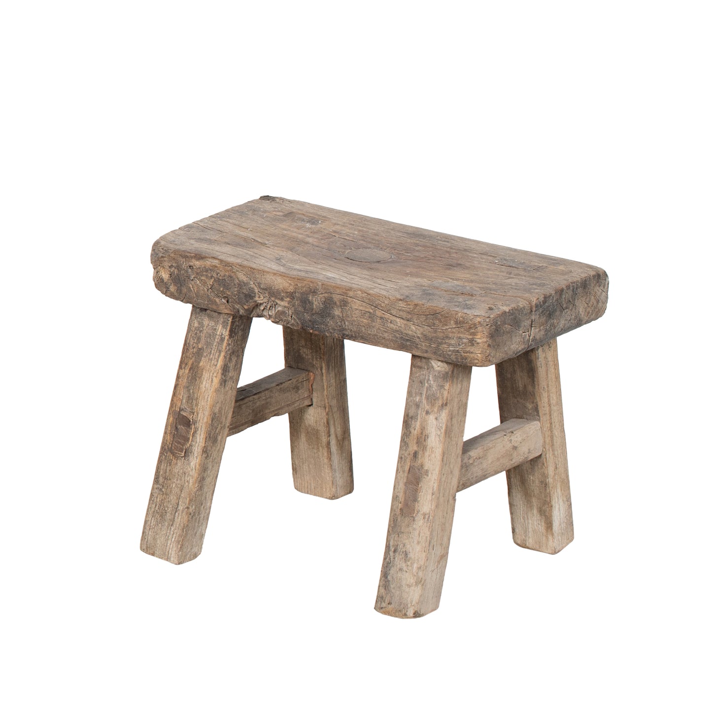 Vintage Chinese Elm Low Stool No.16