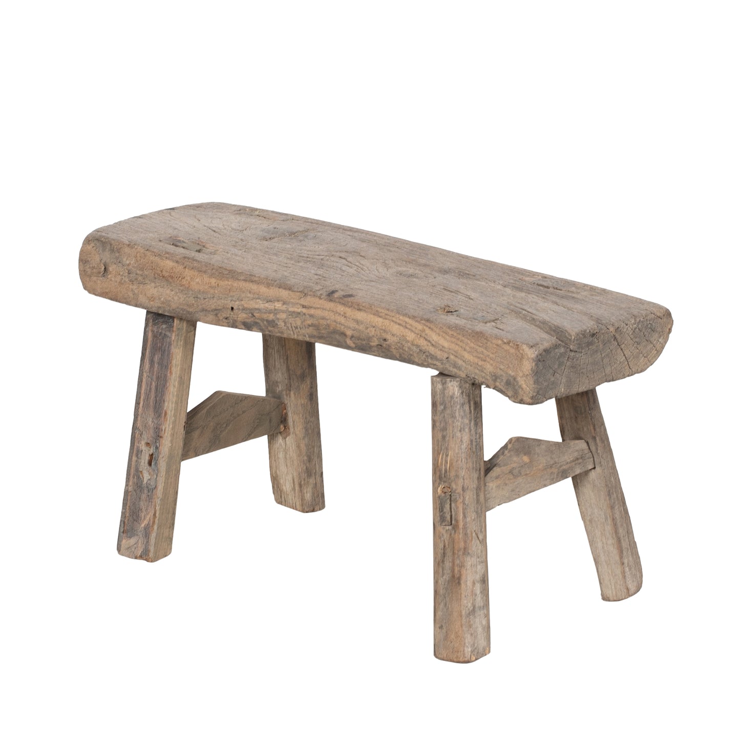 Vintage Chinese Elm Low Stool No.34