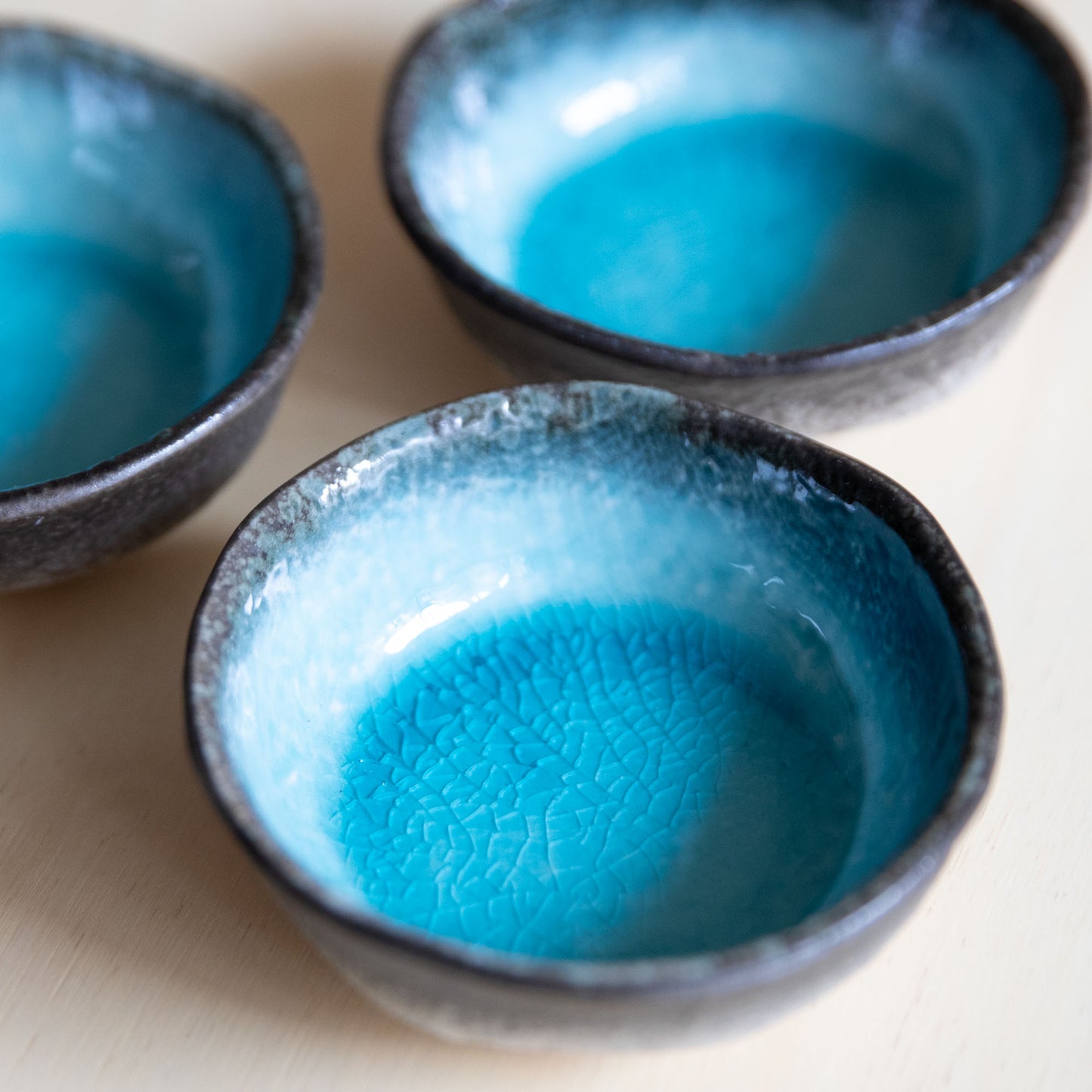 Turquoise Crackle Glass Glaze Dish – Small