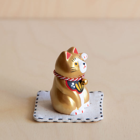 Maneki neko japanese gold cat - Rouge
