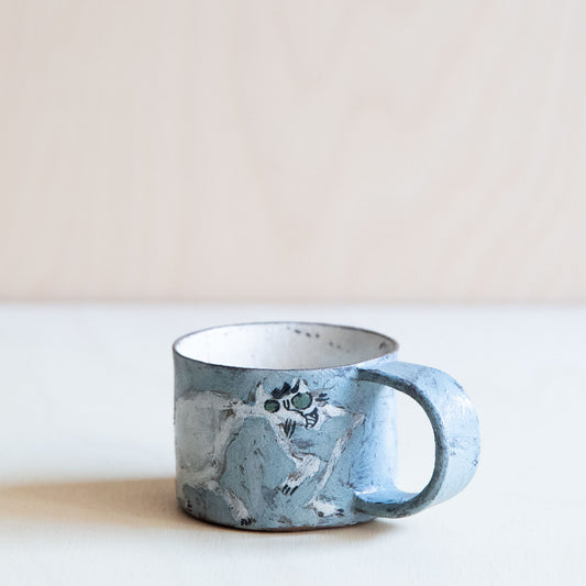 Grey & White Cat Ceramic Mug