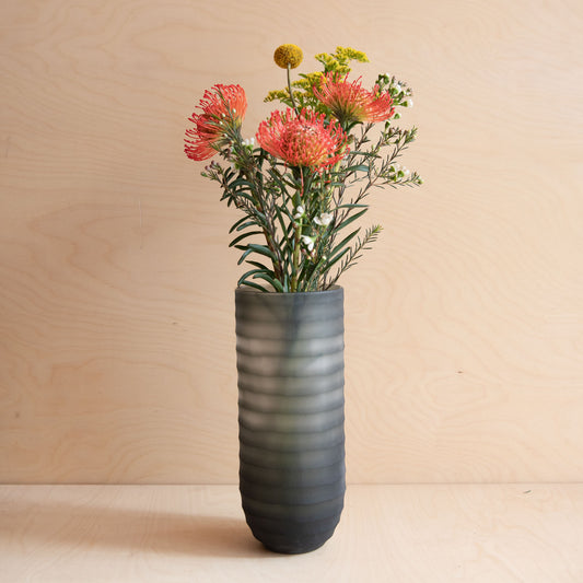 Hand Carved Vase - Stripe