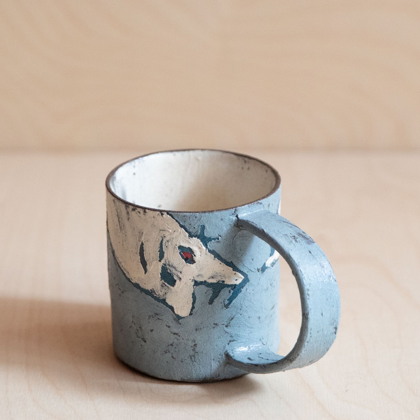 White Fish on Blue Ceramic Mug