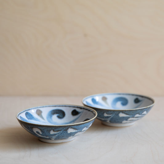 Blue & Brown Small Bowls - Blue and Brown Arabesque