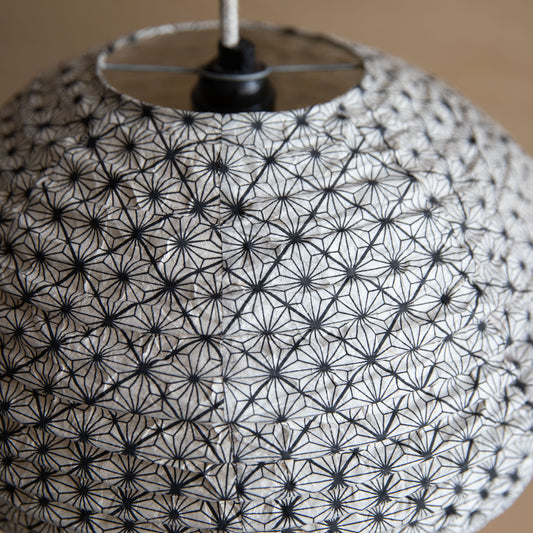 Lokta paper lampshade - Black Japanese star