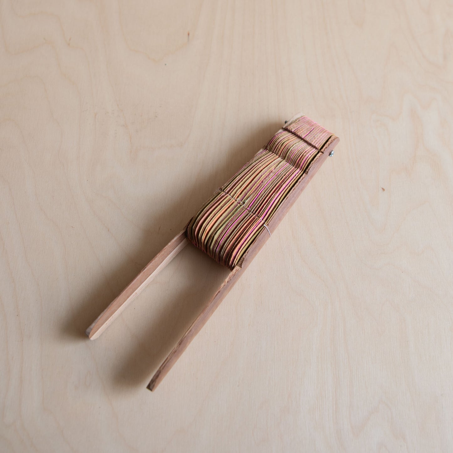 Palm leaf fan - Orange, pink and green