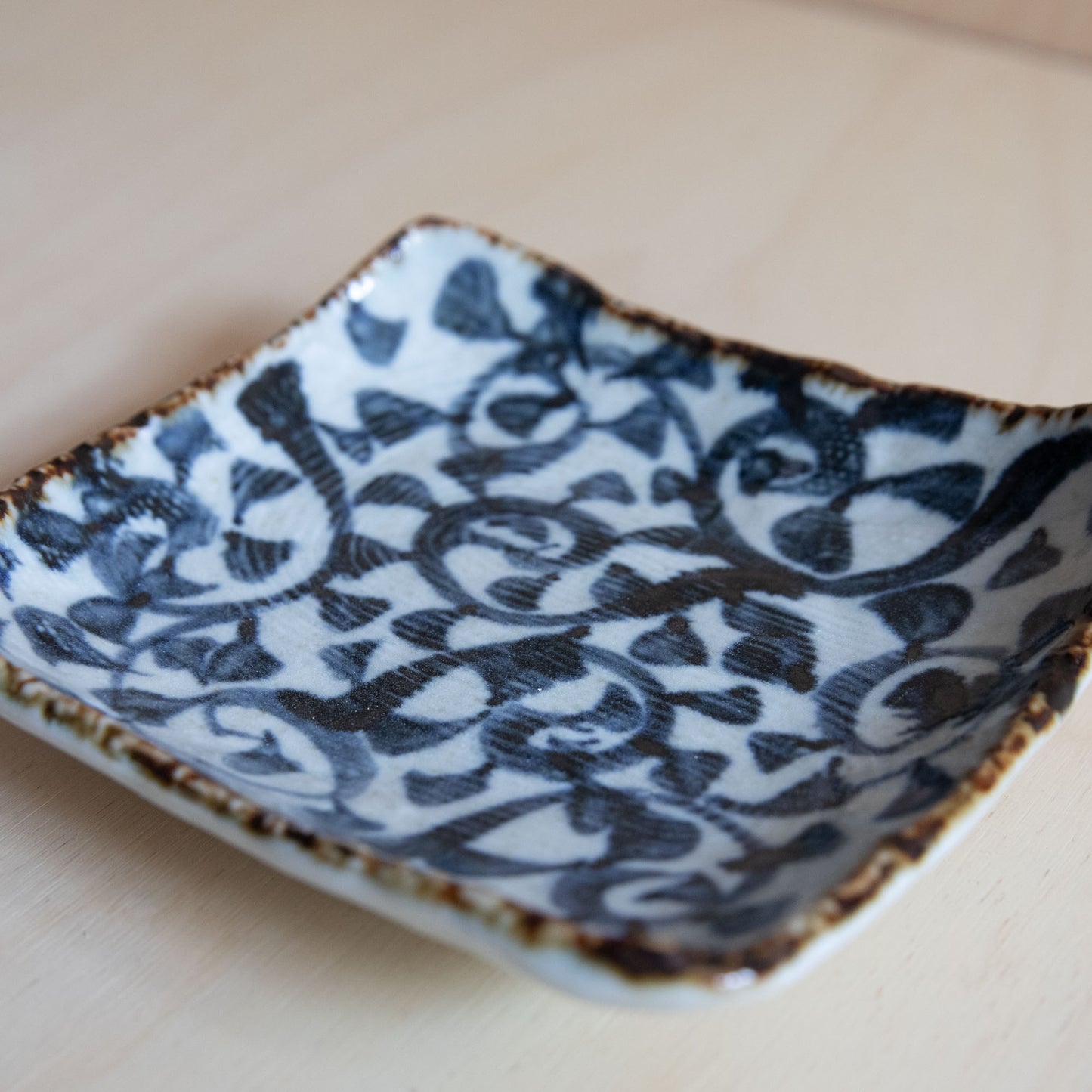 Floral Scroll Square Plate