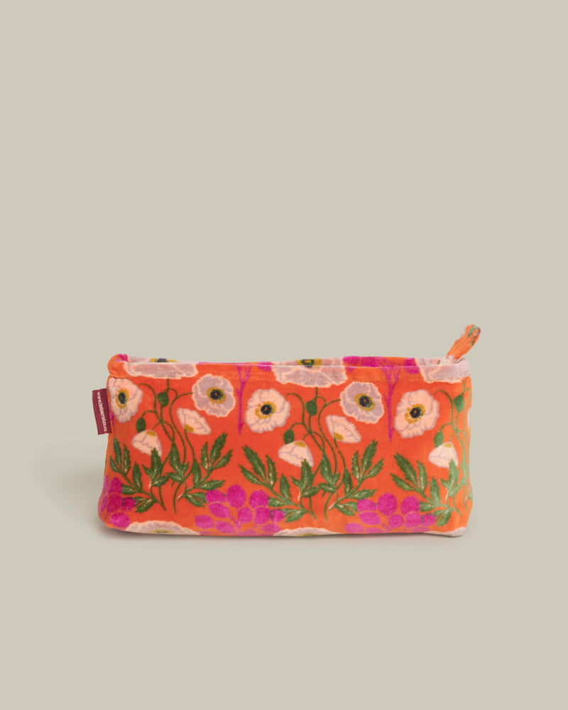Velvet Pencil Case - Poppy Orange