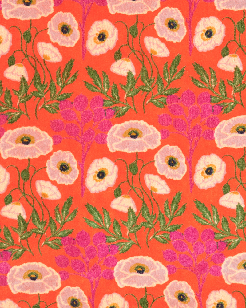 Large Cotton Cosmetics Bag - Poppy Orange