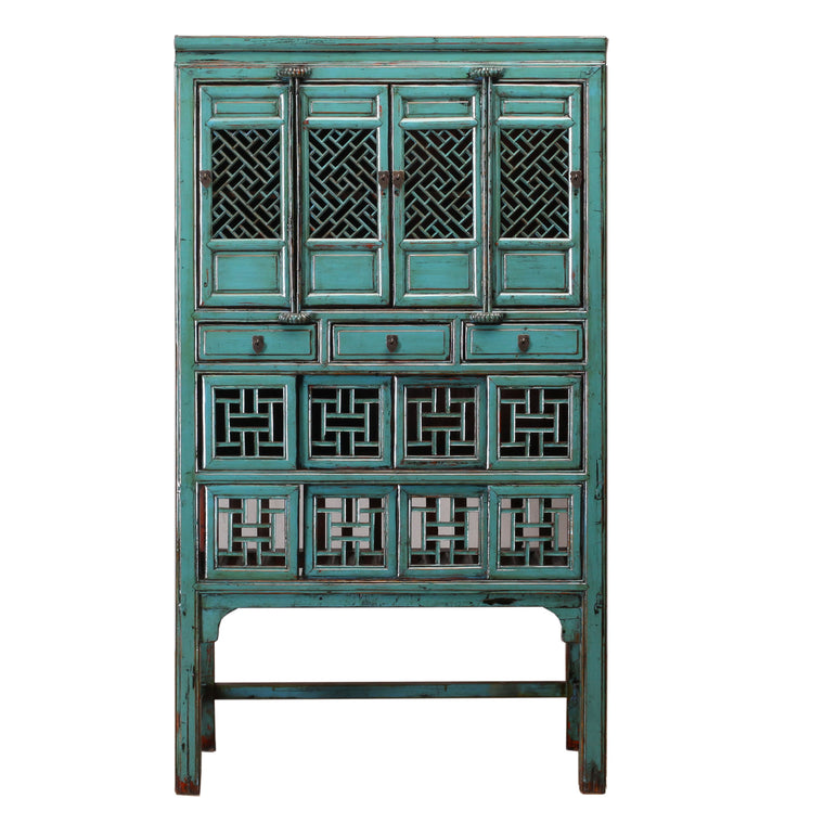 Vintage Blue Chinese Kitchen Cabinet from Jiangsu