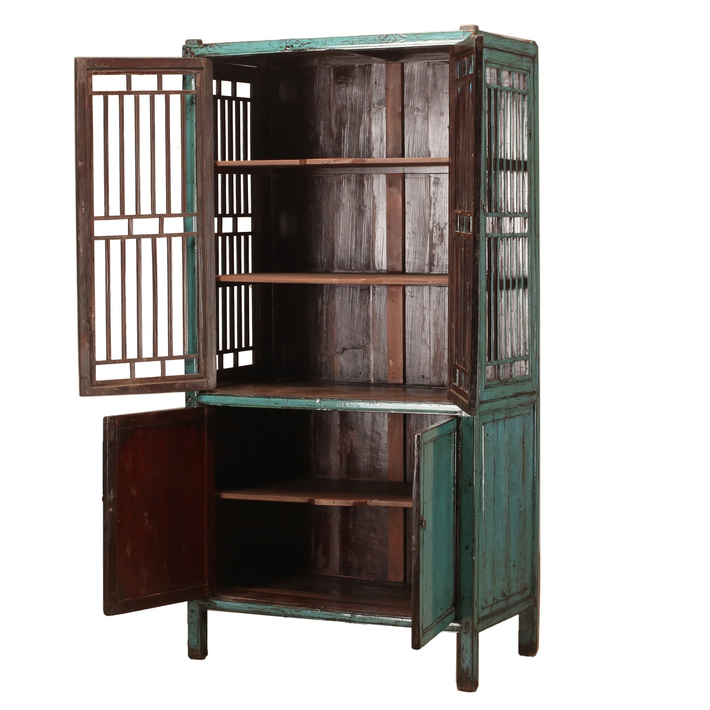 Blue vintage chinese cabinet from Jiangsu