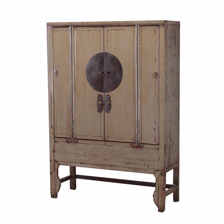 Vintage Chinese Wardrobe with togetherness plate side view