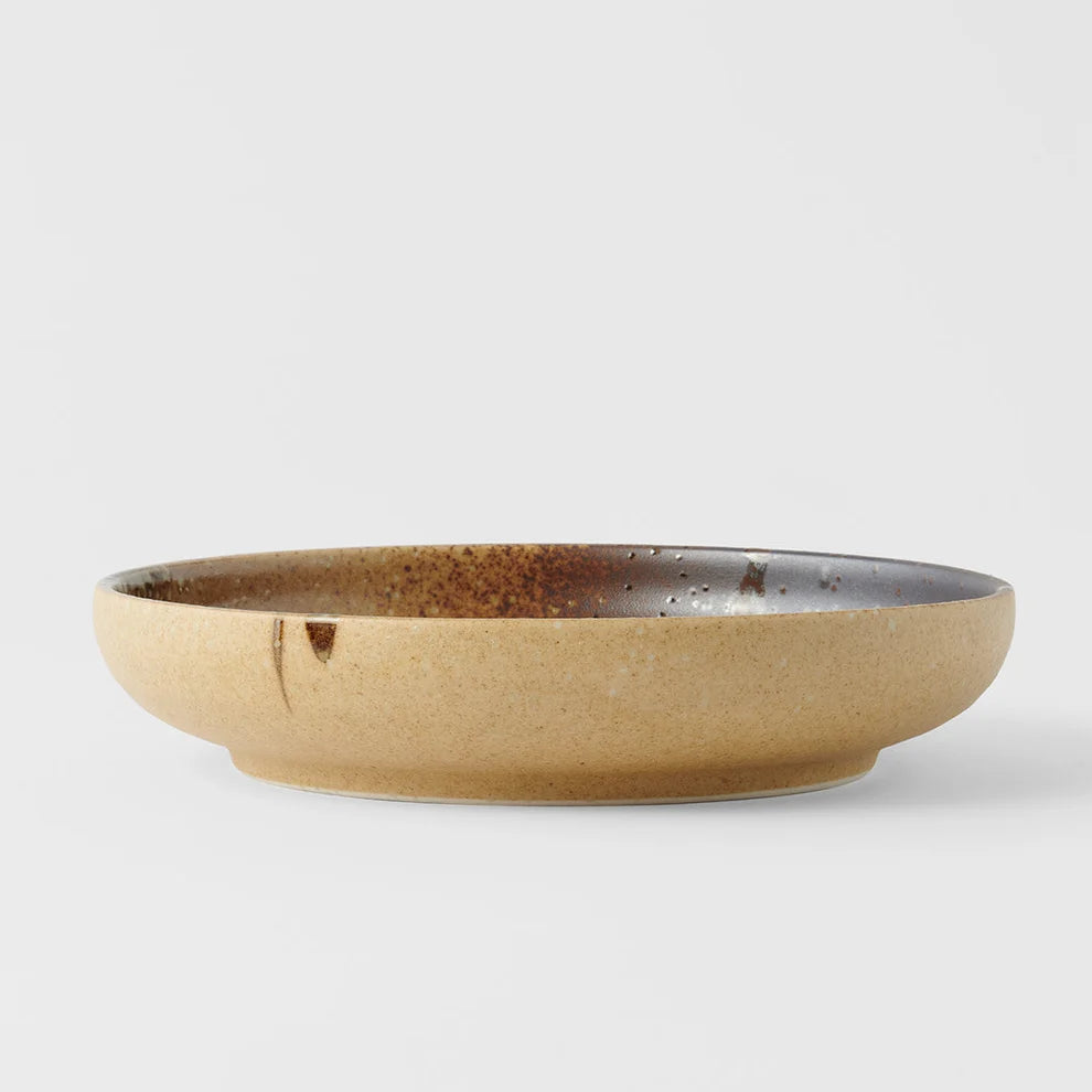 Shigaraki Oribe Brown High Rim Plate