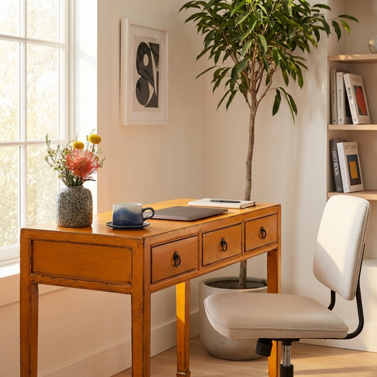 vintage orange console desk from china