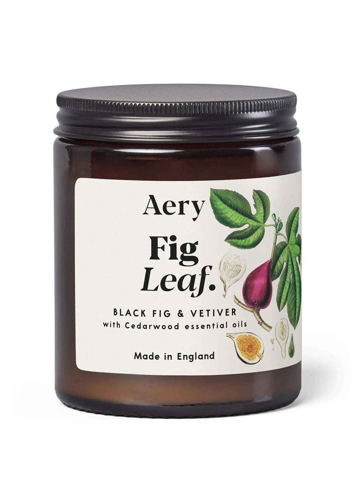 Fig Leaf Scented Jar Candle - Black Fig Vetiver and Cedarwood
