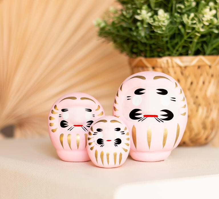 Small Pink Daruma - Affection