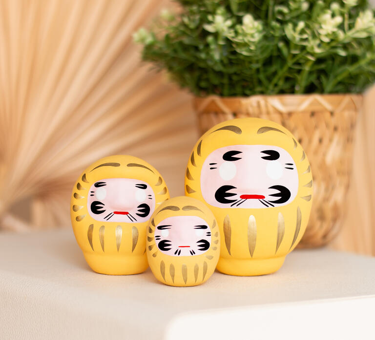 Small Yellow Daruma - Prosperity