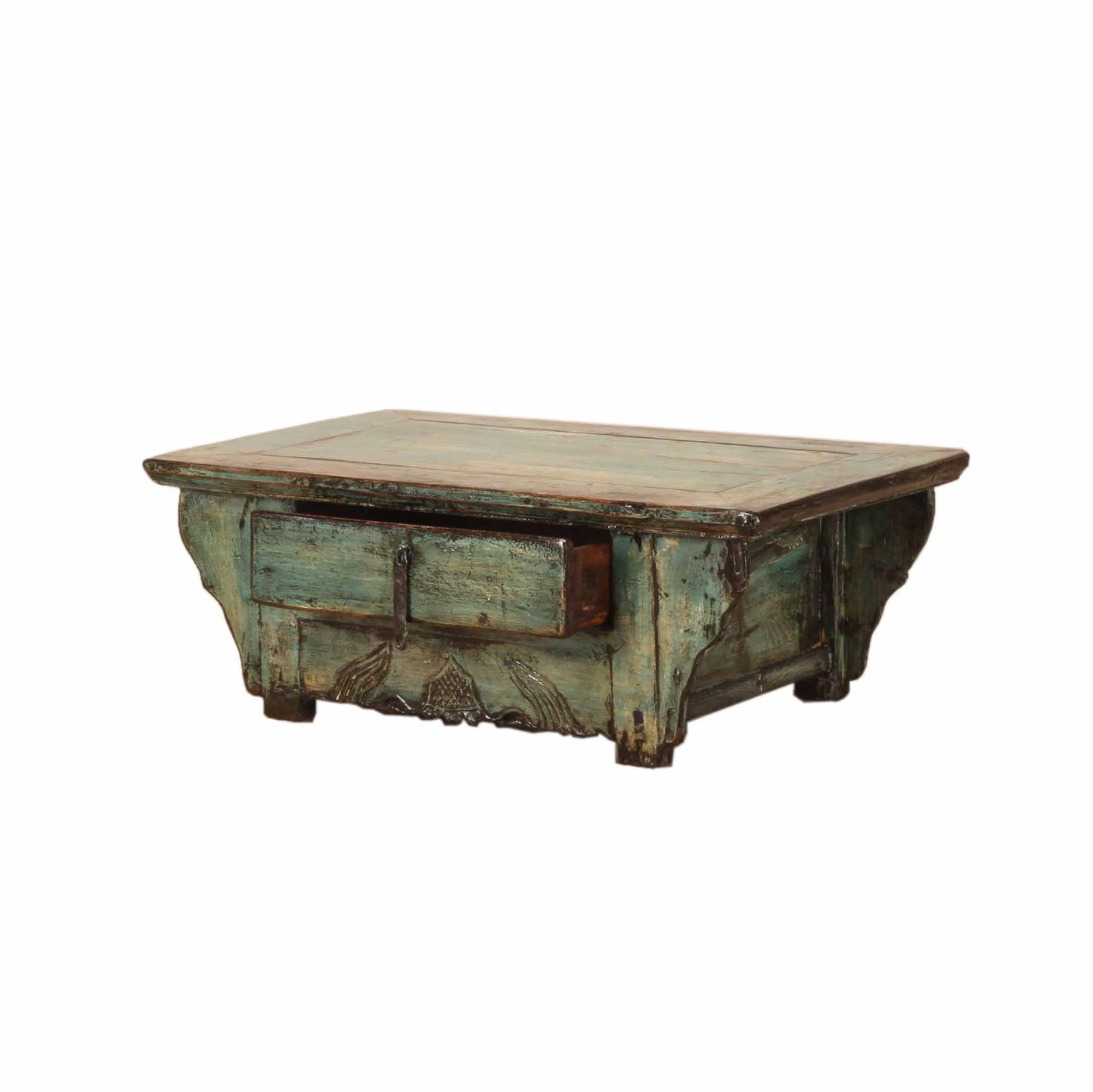 Low Chinese green and grey kang table