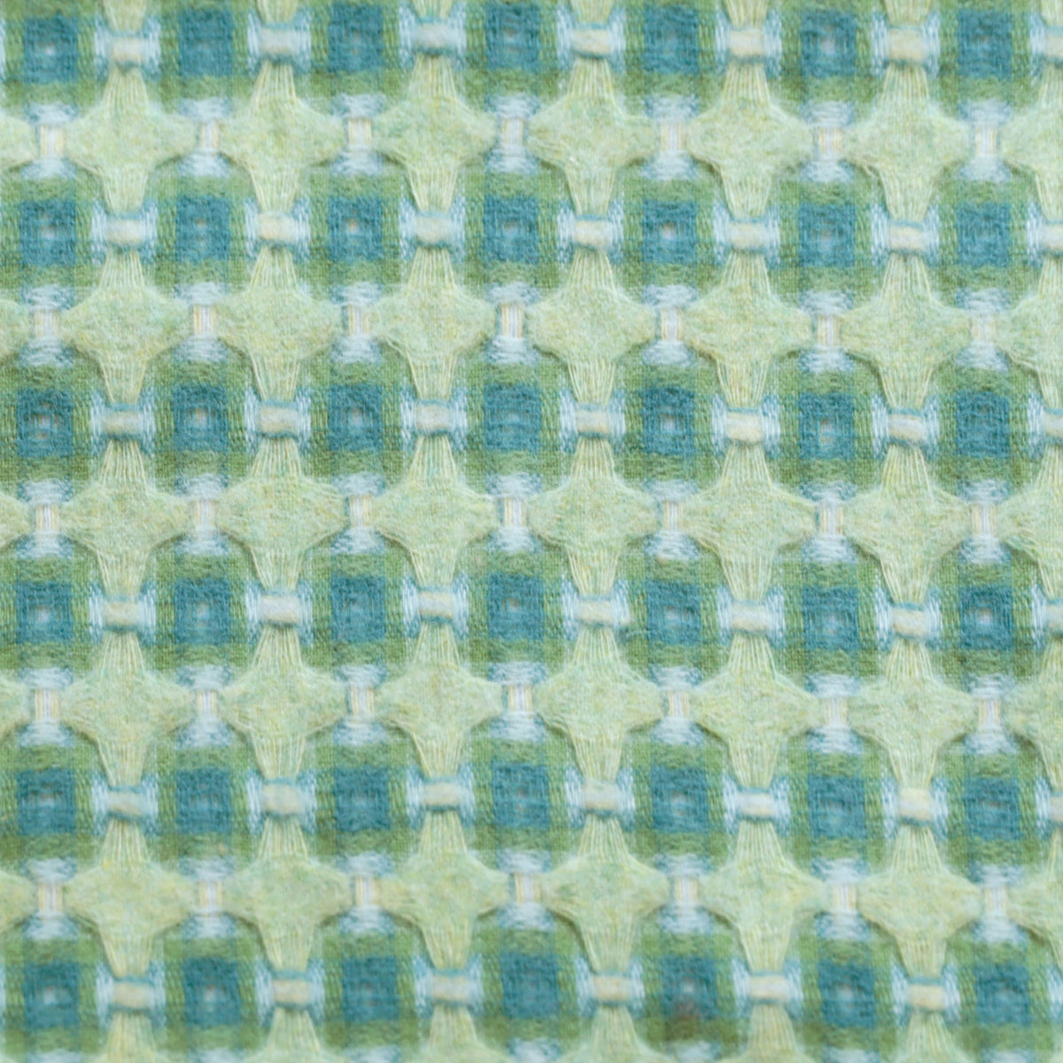 Aqua green Basket Weave Throw by Paulette Rollo