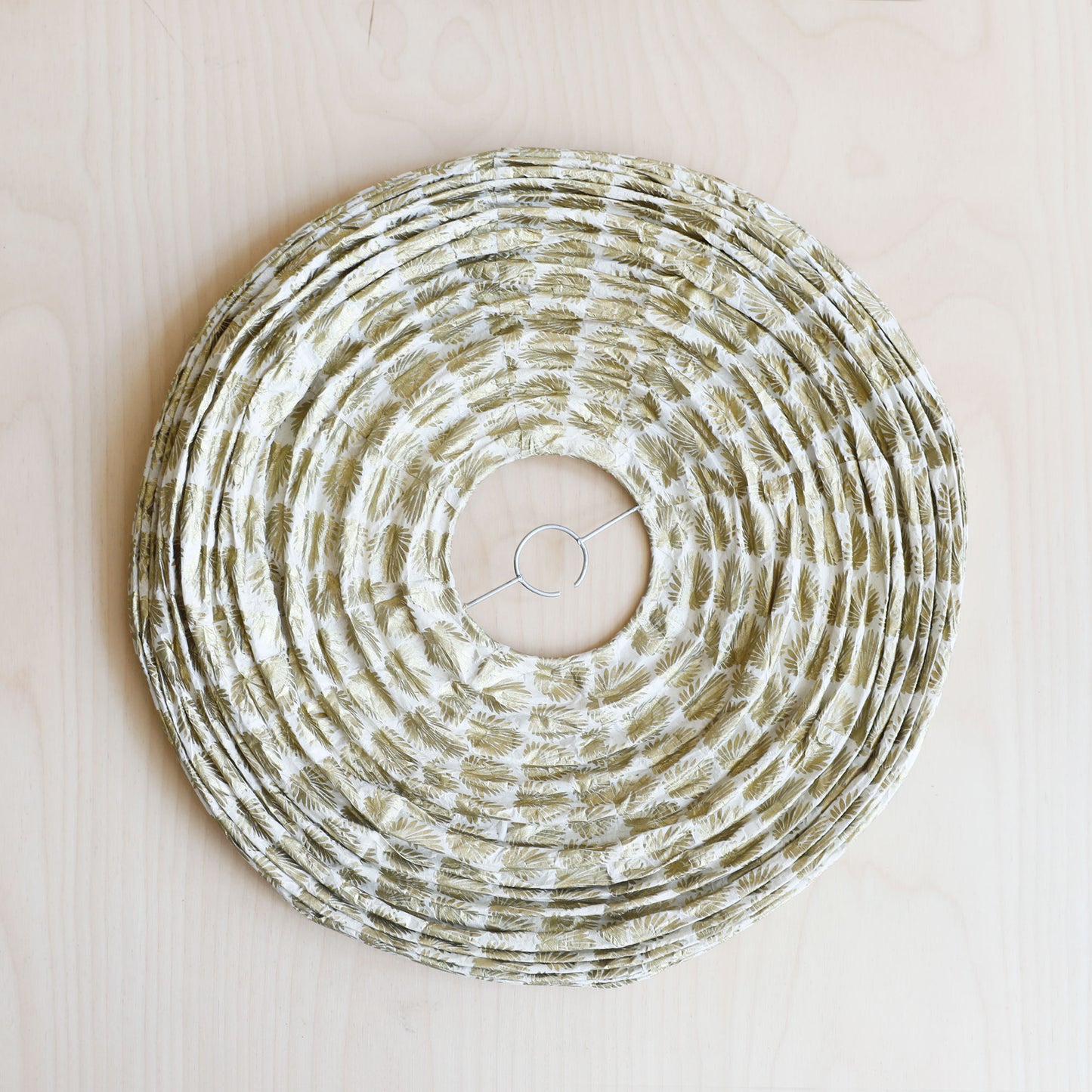 Lokta paper lampshade - Natural and Gold Leaf