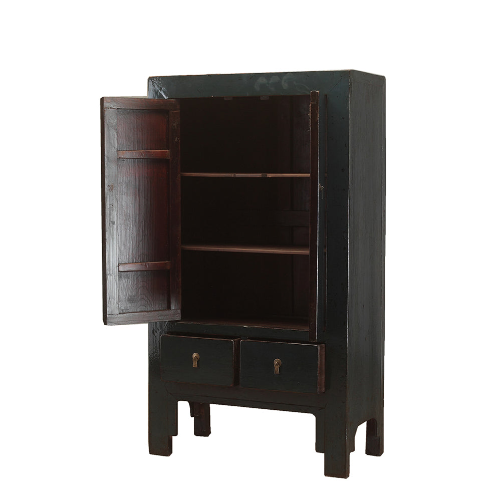 vintage dark grey chinese cabinet