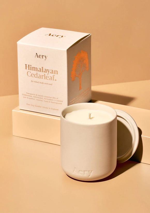 Himalayan Cedarleaf Scented Candle- Cream Clay