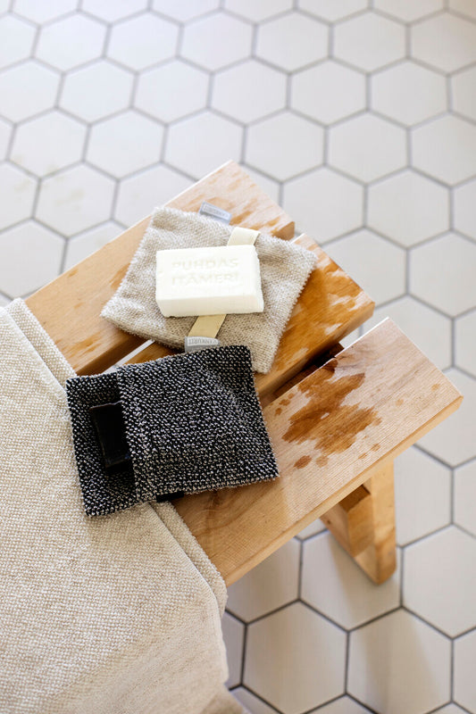 Soap scrub mitt black