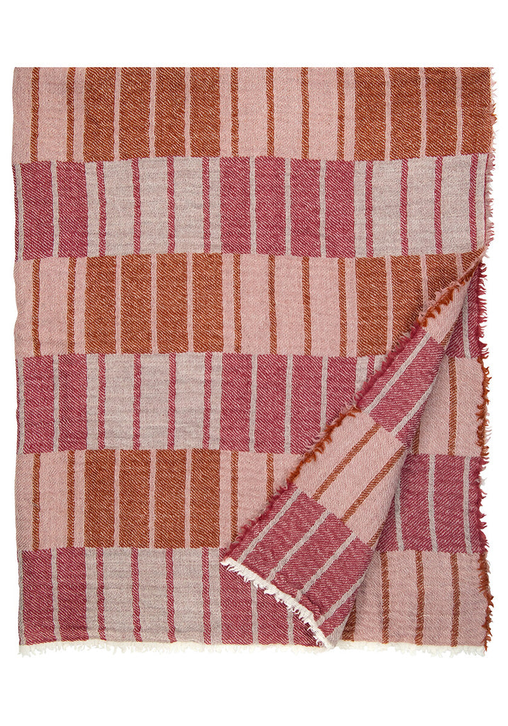 Soft Wool Woven Blanket - Red Cinnamon