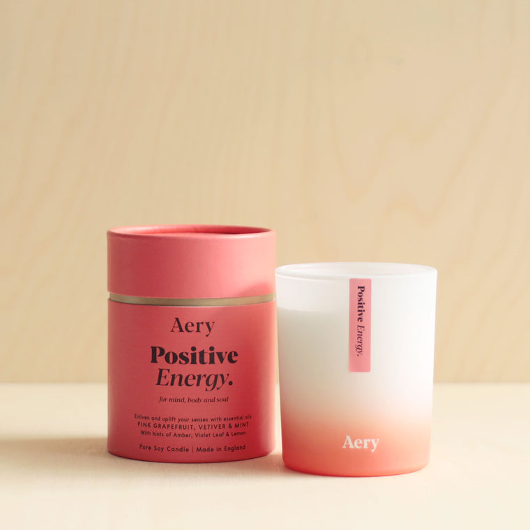 Positive Energy Scented Candle-Pink Grapefruit Vertiver and Mint