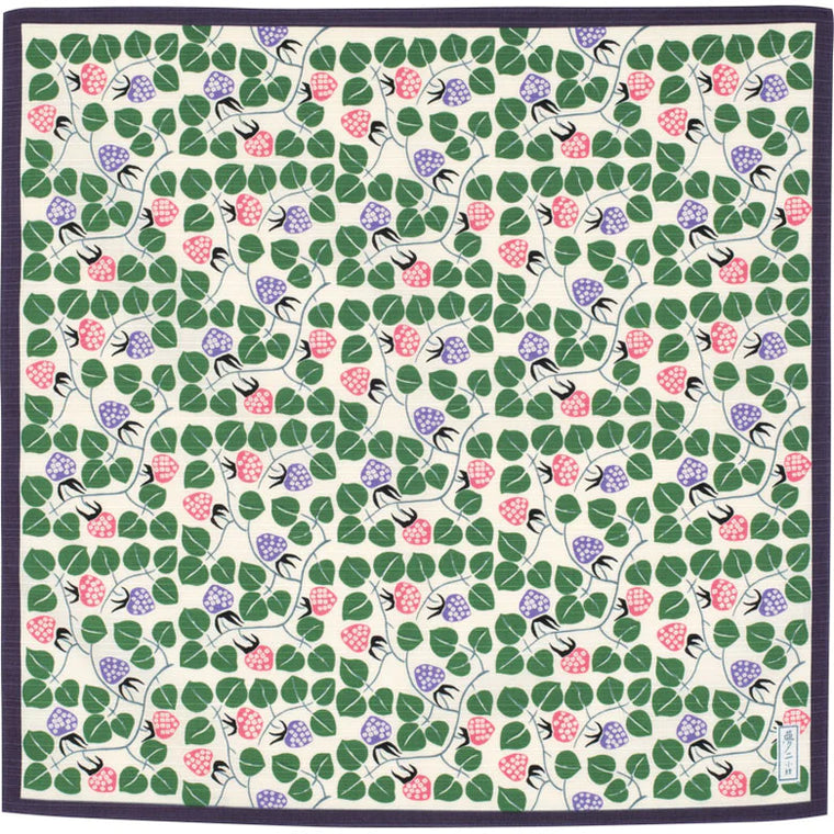 Cotton Furoshiki Cloth - Yumeji Strawberry Purple