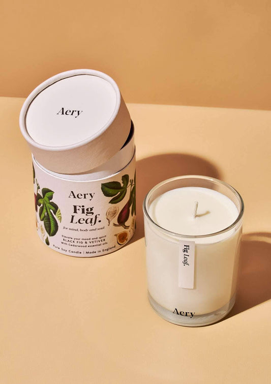 Fig Leaf Scented Candle - Black Fig, Vetiver and Cedarwood