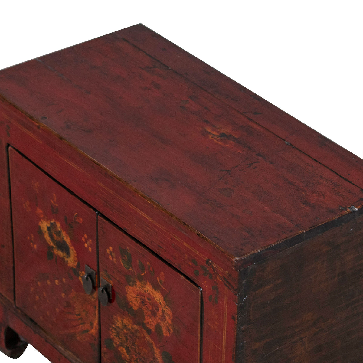 Vintage Chinese Small Cabinet with Peacock and Flowers