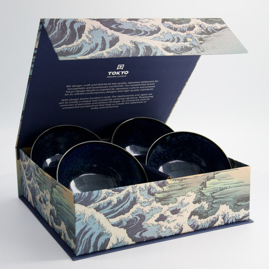 Indigo Blue Four Bowl Gift Set