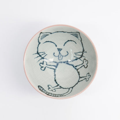 Cat Rice Bowl - Pink & Blue