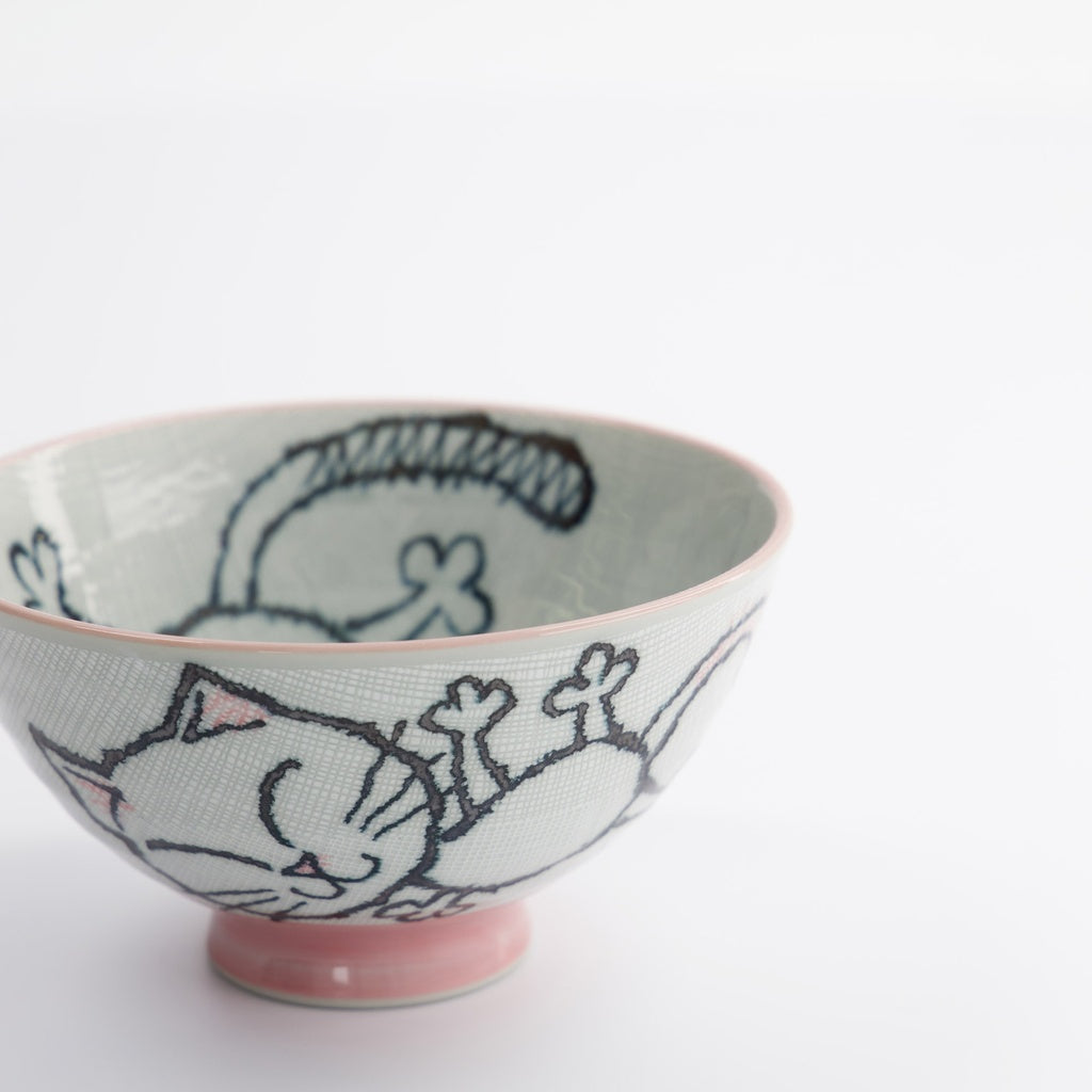 Cat Rice Bowl - Pink & Blue