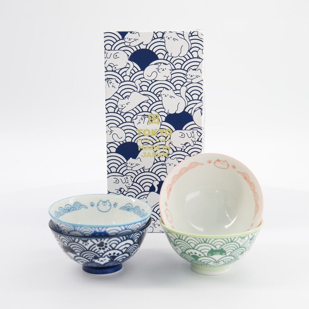 Cat 4 Rice Bowl Gift Set
