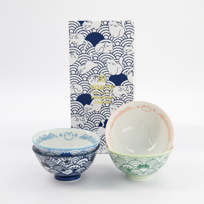 Cat 4 Rice Bowl Gift Set