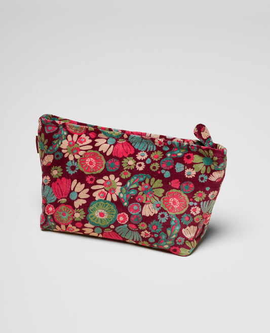 Large Cotton Cosmetics Bag - Molly Burgundy
