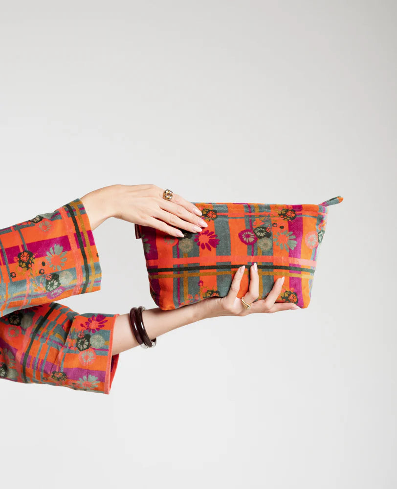 Large Cotton Cosmetics Bag - Dundee Orange