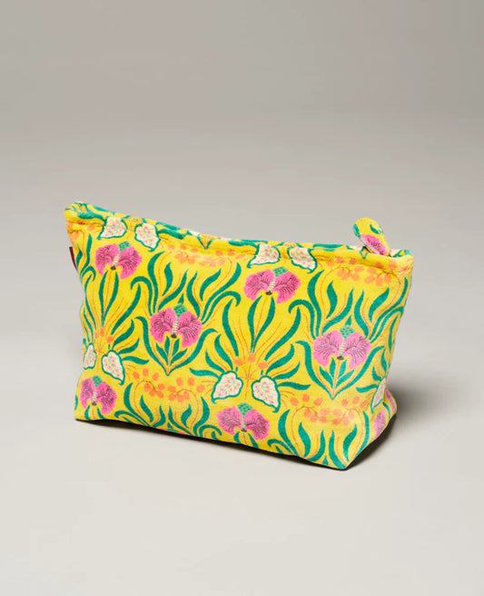 Large Cotton Cosmetics Bag - Muguet yellow