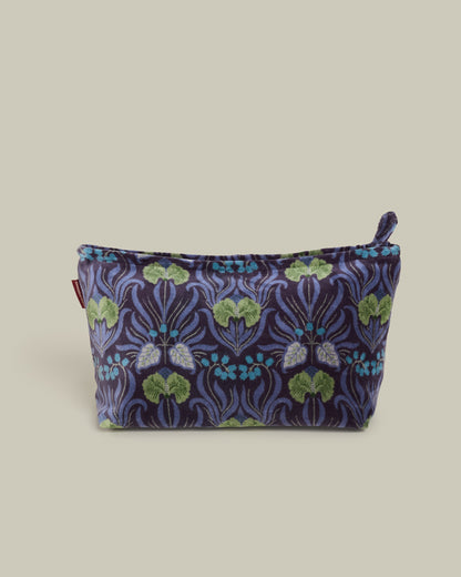 Large Cotton Cosmetics Bag - Muguet Blue