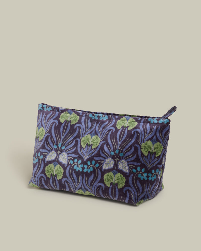 Large Cotton Cosmetics Bag - Muguet Blue